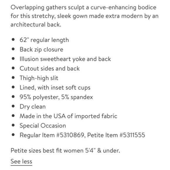 Nordstrom Black Mesh Gown Size 6P - Picture 3 of 8